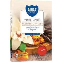 Bispol świeczki zapachowe 6 sztuk Wanilia-Bursztyn