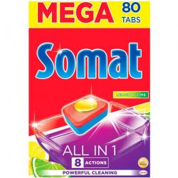Somat All In 1 tabletki do zmywarki 80 sztuk Lemon & Lime