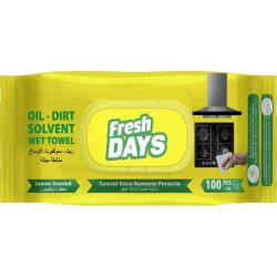 Fresh Days ścierki – ręczniki odtłuszczające do powierzchni XXL 100 sztuk Lemon
