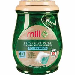 Mill kapsułki piorące 4w1 uniwersalne 70 sztuk Konopie Polskie