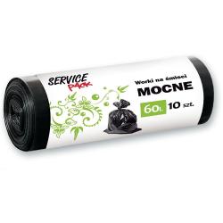 Service Pack worki na śmieci LDPE mocne 60L/10 sztuk czarne