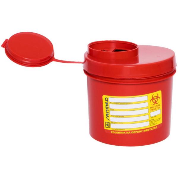 Sanmed pojemnik na odpady medyczne 0.5-0.8L czerwony
