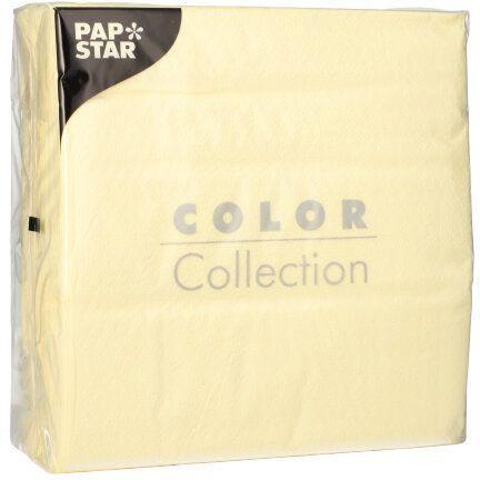 Papstar Color Collection serwetki 1-warstwowe 33x33cm 100szt. kremowe