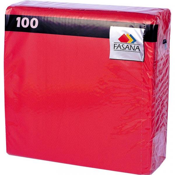 Fasana serwetki 1-warstwowe 33x33cm 100 sztuk Czerwone
