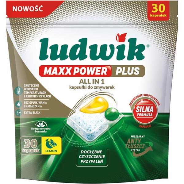 Ludwik All In One Maxx Power tabletki do zmywarek 30szt. Lemon 