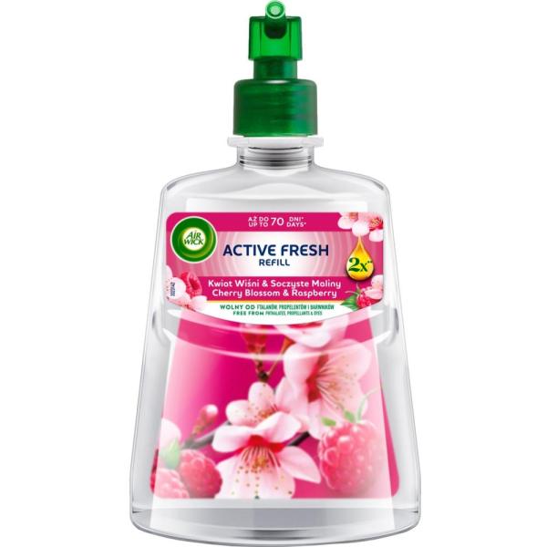 Air Wick Active Fresh automatyczny odświeżacz powietrza 228ml Kwiat Wiśni i Soczyste Maliny zapas 