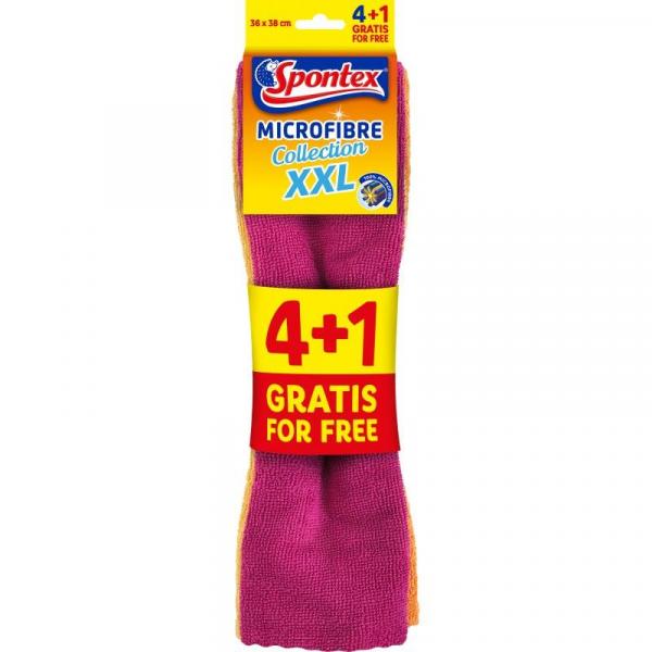Spontex Microfibre XXL ściereczki uniwersalne z mikrofibry 4+1szt. gratis