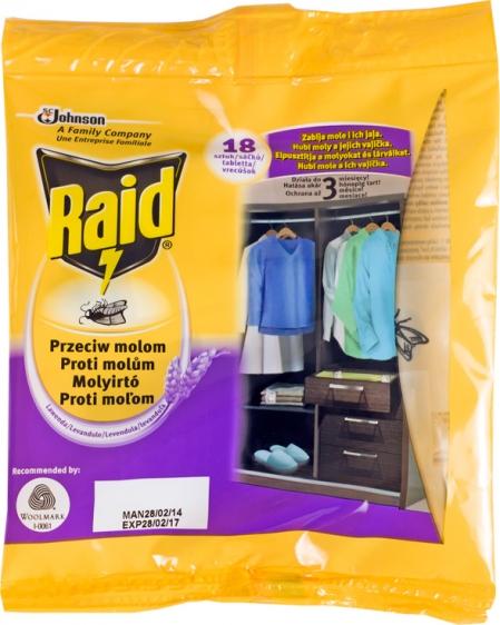 Raid kulki przeciw molom lawenda 18szt