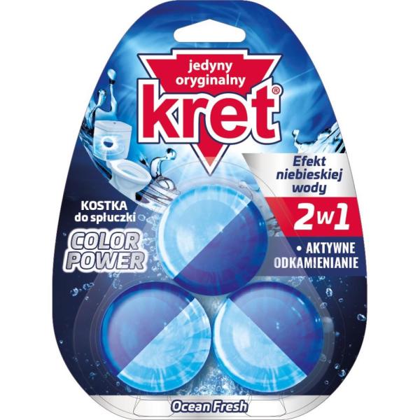 Kret kostka do spłuczki dwubarwna ocean fresh 3x50g