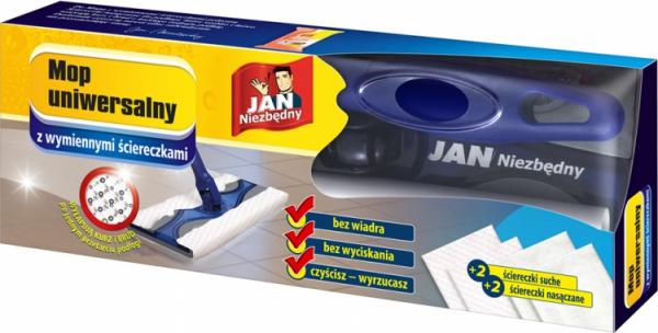 Jan Niezbędny mop uniwersalny z wymiennymi ściereczkami