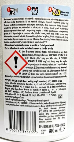 Mr. Proper preparat do usuwania kamienia i czyszczenia urządzeń sanitarnych 800ml spray