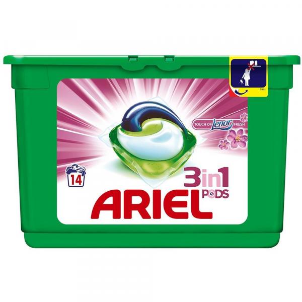 Ariel kapsułki do prania 3w1 14 sztuk Touch of Lenor
