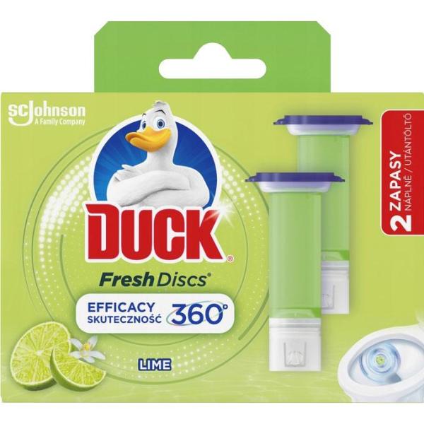 Duck Duo Fresh Discs żelowy krążek do WC Limonka zapas 2szt. 