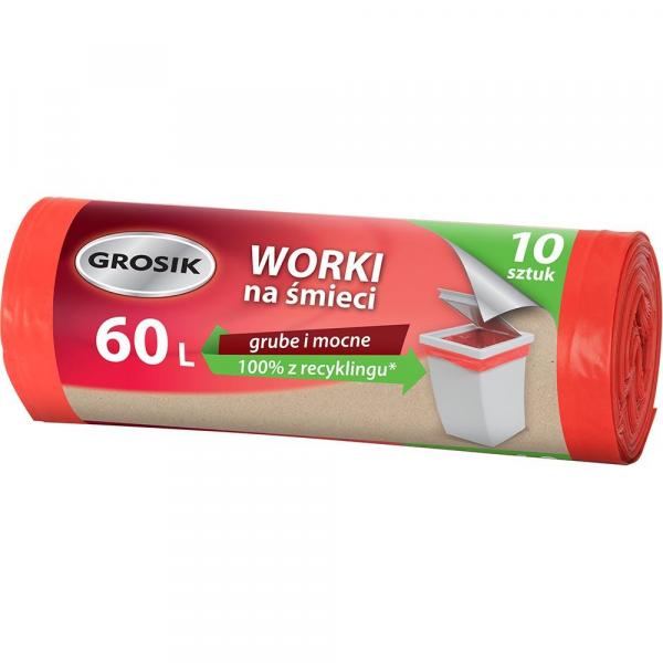Grosik worki LD 60L/10 sztuk Czerwone
