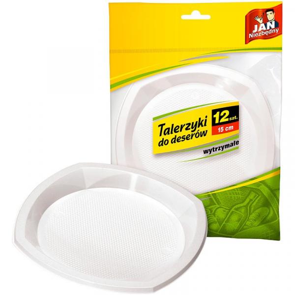 Jan Niezbędny talerzyki deserowe plastikowe 12 sztuk