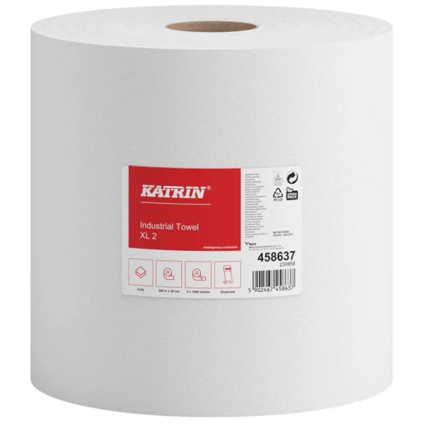 Katrin czyściwo papierowe białe 458637, 2-warstwowe, 260 metrów 2 sztuki