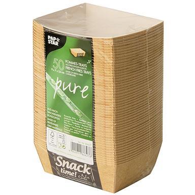 Papstar papierowe tacki na frytki 3.5x7x9cm 50 sztuk
