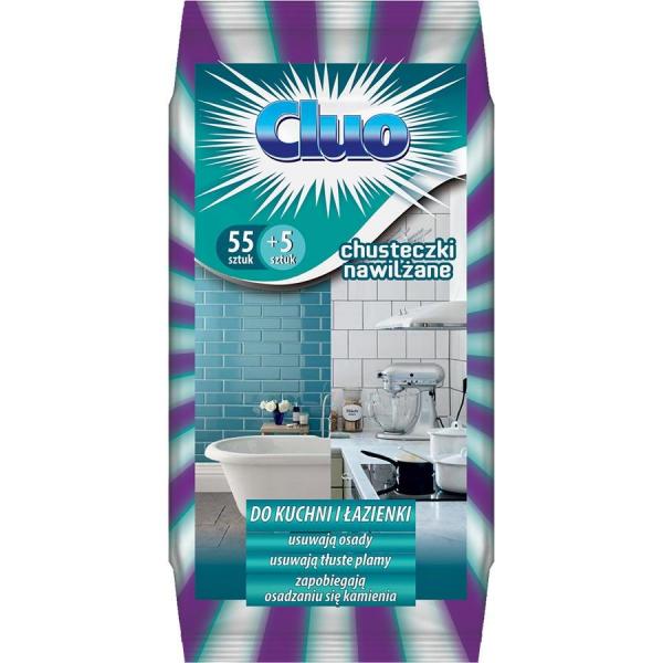 Cluo chusteczki nawilżane do kuchni i łazienki 60szt
