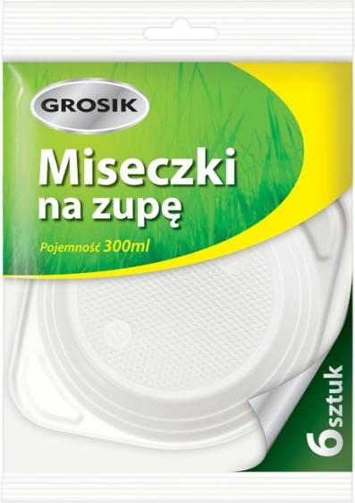 Grosik miseczki plastikowe 6 szt 300ml jednorazowe