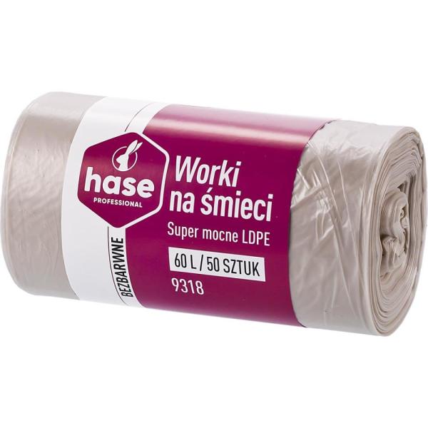 Ekosell worki LDPE 60L 50 szt. bezbarwne