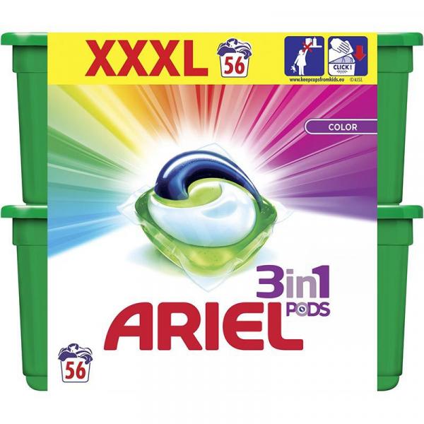 Ariel 3w1 kapsułki do prania kolorów 2x28 sztuk