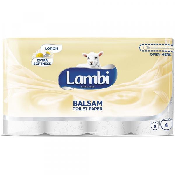 Lambi papier toaletowy, 4 warst., 8 rolek biały

