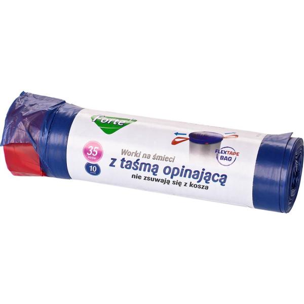 Forte+ Flextape Bag worki na śmieci opinające z taśmą ściągającą 35L/10szt. 