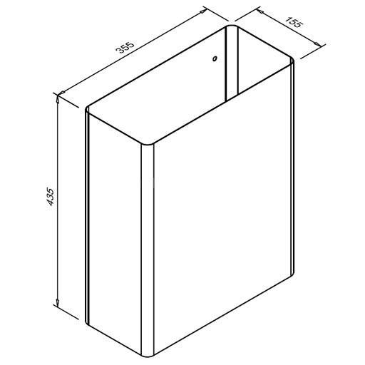 Faneco kosz naścienny 23L SN M stal matowa (WB23SHB)rn
