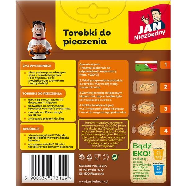 Jan Niezbędny woreczki do pieczenia 25x38cm 5 sztuk