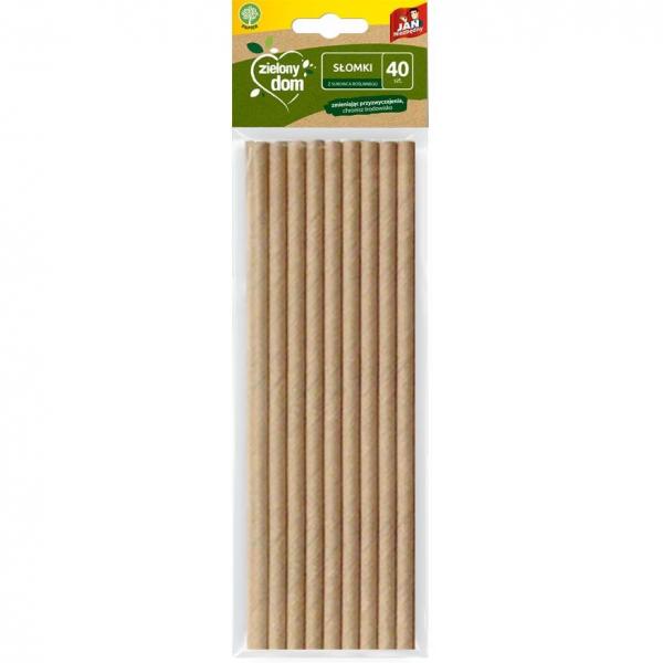 Jan Niezbędny Zielony Dom słomki papierowe 40 sztuk

