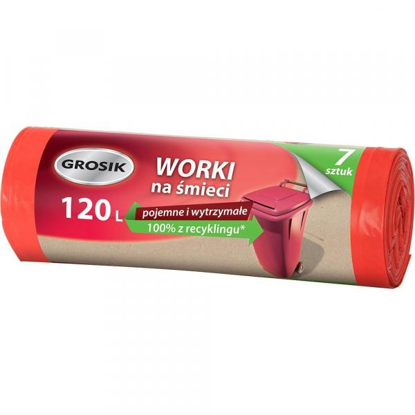 Grosik worki LD 120L/7 sztuk Czerwone
