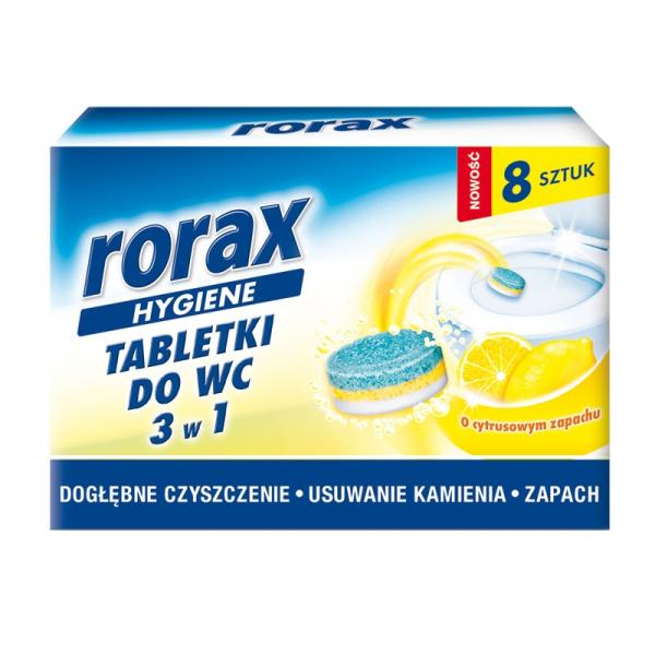 Rorax tabletki do mycia wc 8szt 1+1 GRATIS
