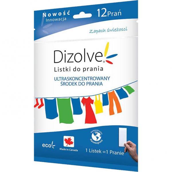 DIZOLVE hipoalergiczne listki piorące 12szt (zapach świeżości)