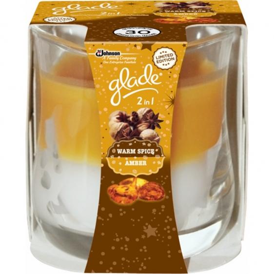 Glade by Brise świeca Warm Spice & Amber 2w1 odświeżacz powietrza