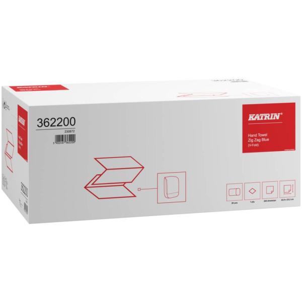 Katrin V-Fold 362200 ręcznik składany ZZ niebieski 1-warstwowy 5000 listków 