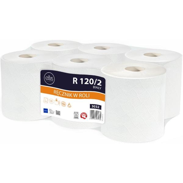 Ellis R120/2 ręcznik papierowy dwuwarstwowy 120m 6 rolek Celuloza 