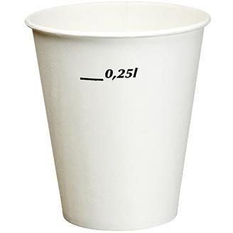 Papstar kubki papierowe 250ml 25 sztuk Białe
