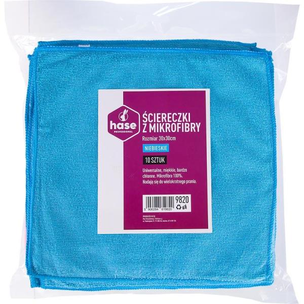 Hase ściereczki z mikrofibry 30x30cm 9820, 10 sztuk Niebieskie