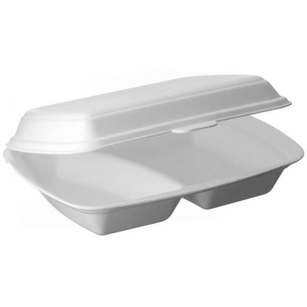 Papstar pojemniki obiadowe 2-dzielne 50 sztuk
