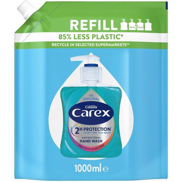 Carex mydło w płynie antybakteryjne 1L Original zapas
