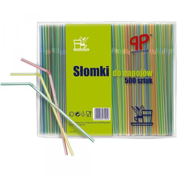 Pack Plast Professional Słomki do napojów kolorowe 500 sztuk