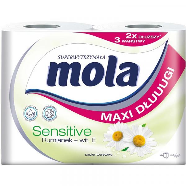 Mola Sensitive papier toaletowy 3 warstwowy 4 sztuki Rumianek