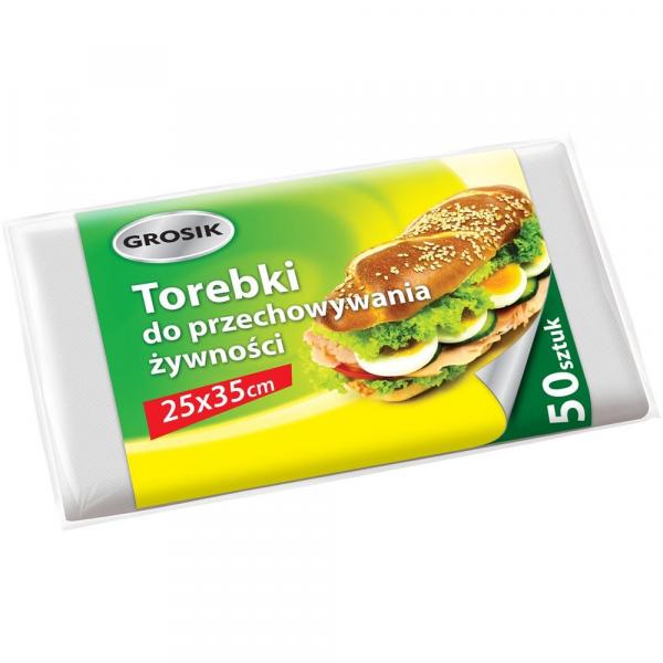 Grosik torebki do żywności 25x35cm 50 sztuk
