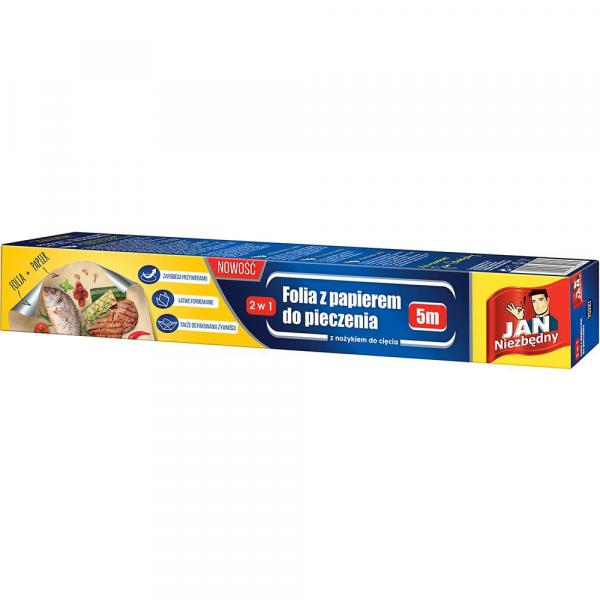 Jan Niezbędny folia aluminiowa 5m z papierem do pieczenia