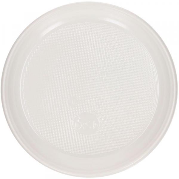 Talerz okrągły 22cm Plastik 100 sztuk Biały
