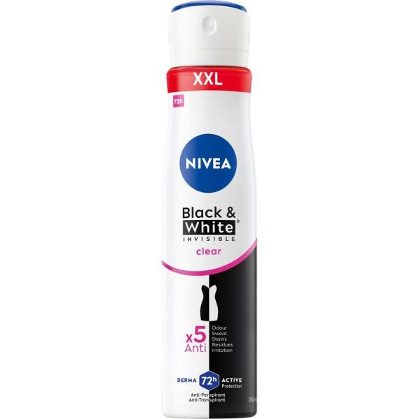 Nivea dezodorant Invisible Black & White Clear 250ml