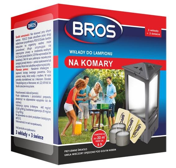 Bros świece do lampionu 3 szt.+3 wkłady przeciw komarom