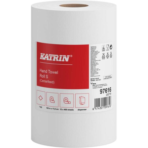 Katrin Classic 97616 Mini ręcznik biały 1-warstwowy, 100 metrów 12 sztuk 