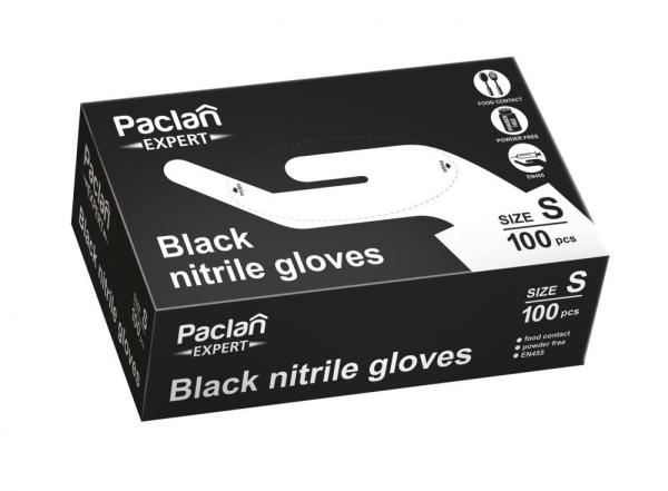 Paclan rękawice nitrylowe „S” 100 sztuk czarne
