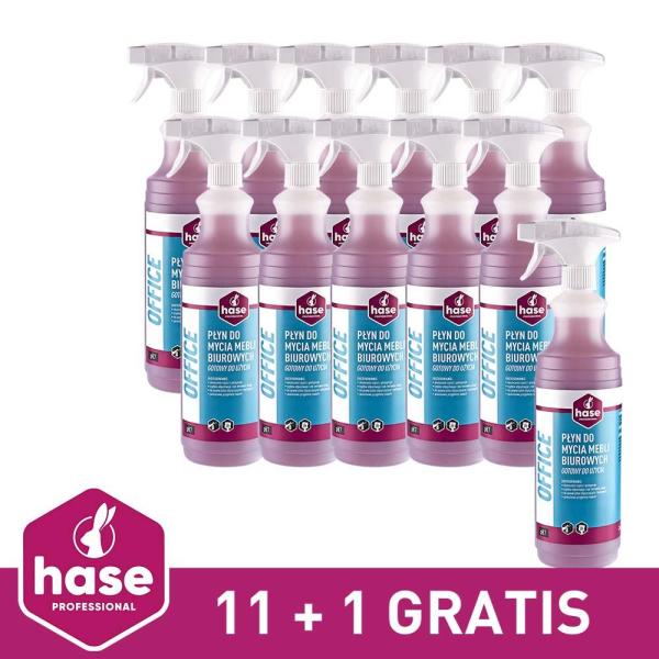Hase Office Pakiet 11+1 GRATIS płyn do mycia mebli 1L rozpylacz 9653